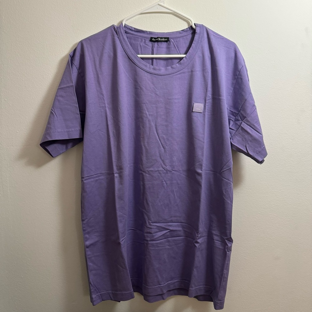 Acne Studios Nash Face Patch Short Sleeve Purple Size XL